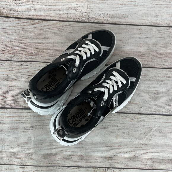 Cavalli Class Sport S23-S00CW8643 Womens Size EU 39 US 6.5 Sneakers Black - Picture 8 of 11